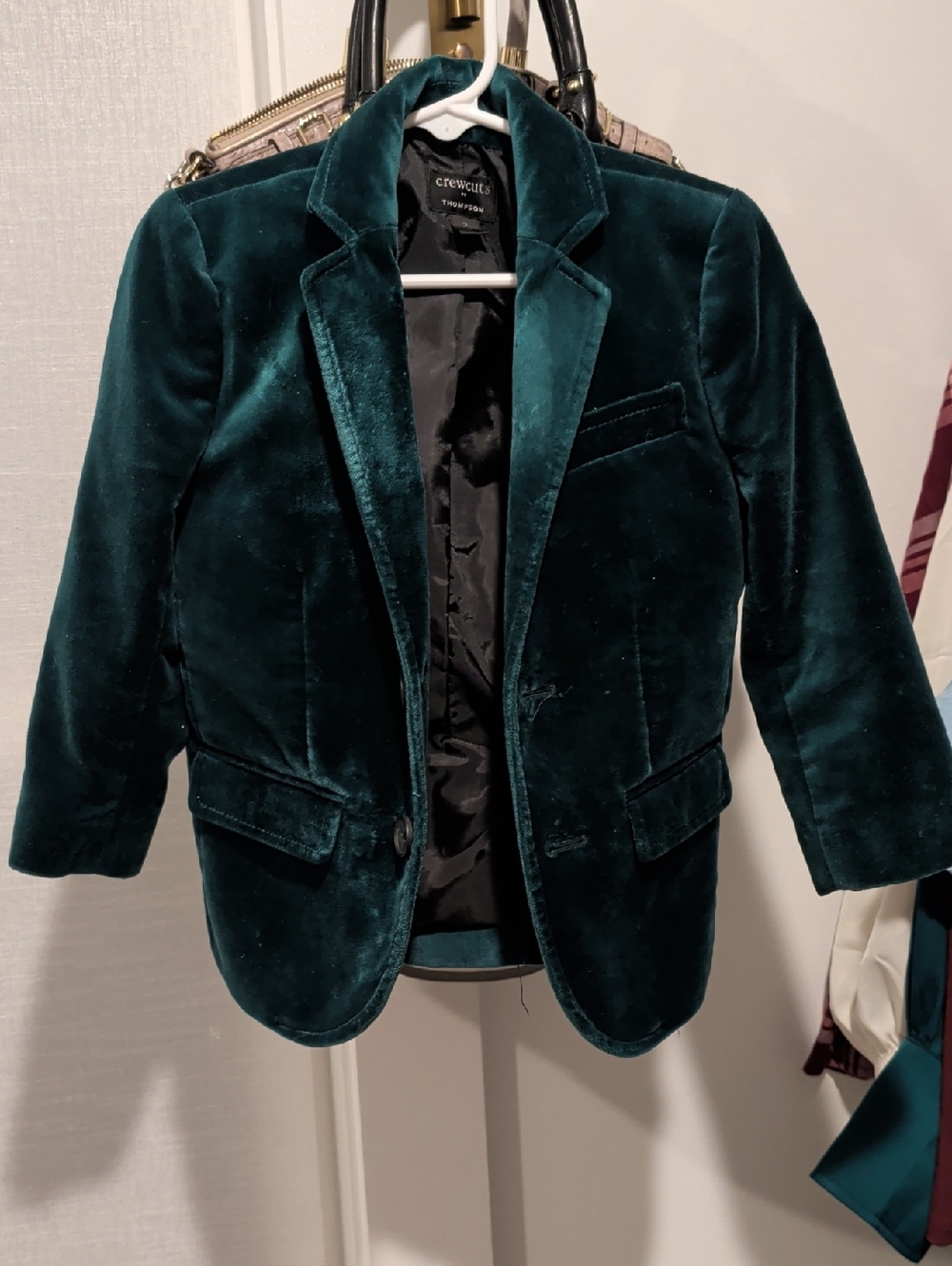 Crewcuts Velvet Blazer in Teal Green